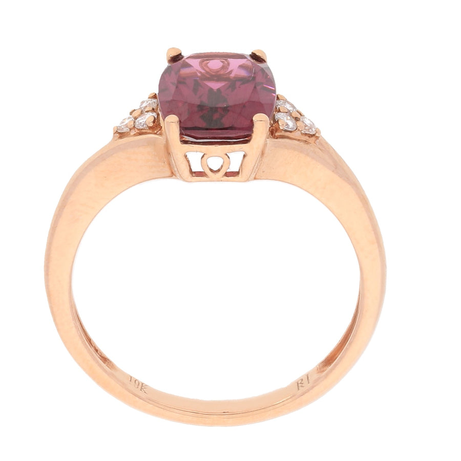 Laylah 10K Rose Gold Cushion-Cut Madagascar Rhodolite Ring