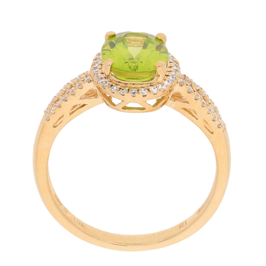 Leah 10K Yellow Gold Oval-Cut Manchurian Peridot Ring