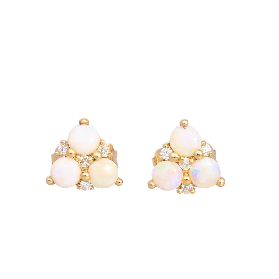 Lexie 10K Yellow Gold Round-Cut African Opal Earrings